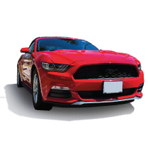 A Red Mustang (Links to Hicksville Bank auto loan page.)
